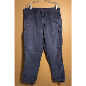 Carhartt Flame Resistant Pants Mens 36x30 Blue Utility Cat 2 FR Carpenter